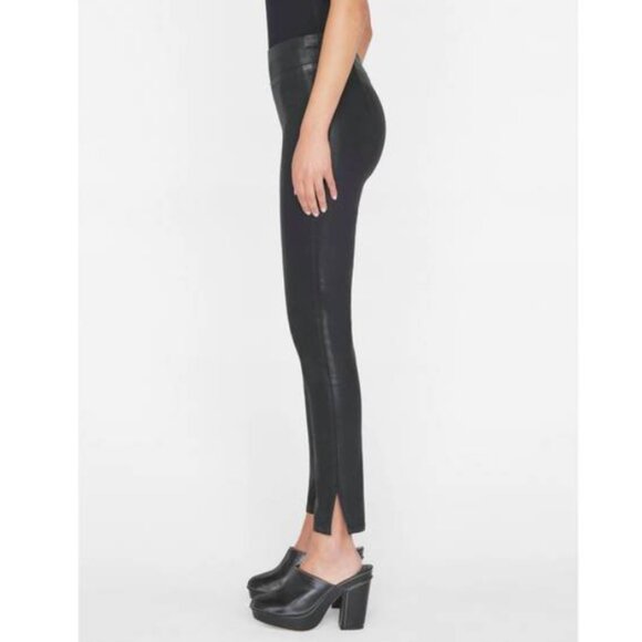 New Frame The Jet Set Skinny Crop Slit Jeans in Noir Coated size 2(30-34) - Picture 2 of 16